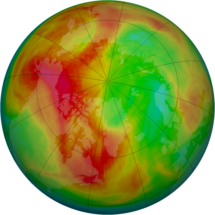 Arctic ozone map for 13 March 2003
